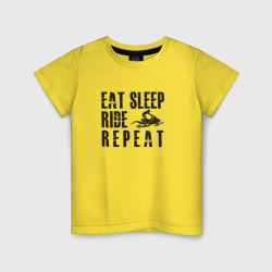 Детская футболка хлопок Eat, sleep, ride, repeat