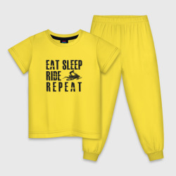 Детская пижама хлопок Eat, sleep, ride, repeat
