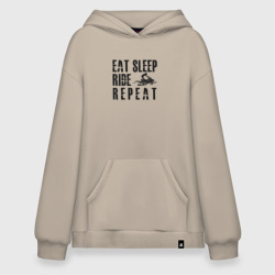 Худи SuperOversize хлопок Eat, sleep, ride, repeat