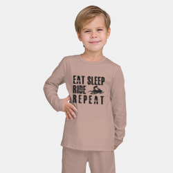 Детская пижама с лонгсливом хлопок Eat, sleep, ride, repeat - фото 2