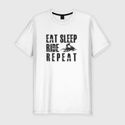 Мужская футболка хлопок Slim Eat, sleep, ride, repeat