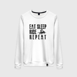 Женский свитшот хлопок Eat, sleep, ride, repeat