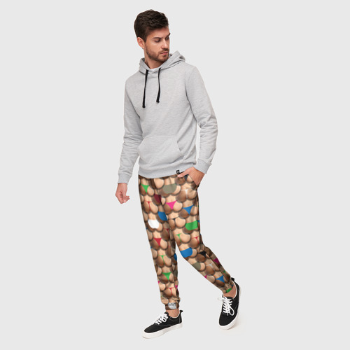 Мужские брюки 3D Попки, цвет 3D печать - фото 3