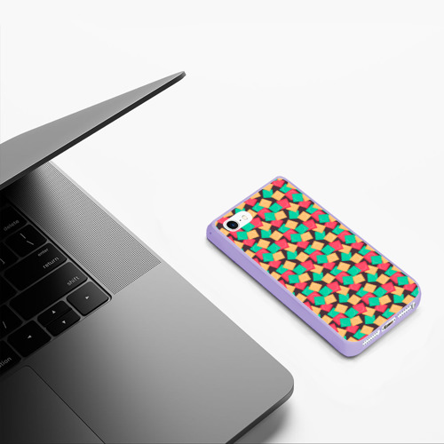 Чехол для iPhone 5/5S матовый Презервативы, цвет светло-сиреневый - фото 5