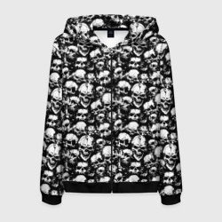Мужская толстовка 3D на молнии Screaming skulls