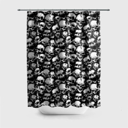 Штора 3D для ванной Screaming skulls