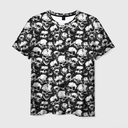 Мужская футболка 3D Screaming skulls