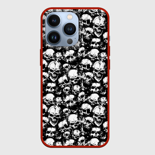 Чехол для iPhone 13 Pro Screaming skulls, цвет красный