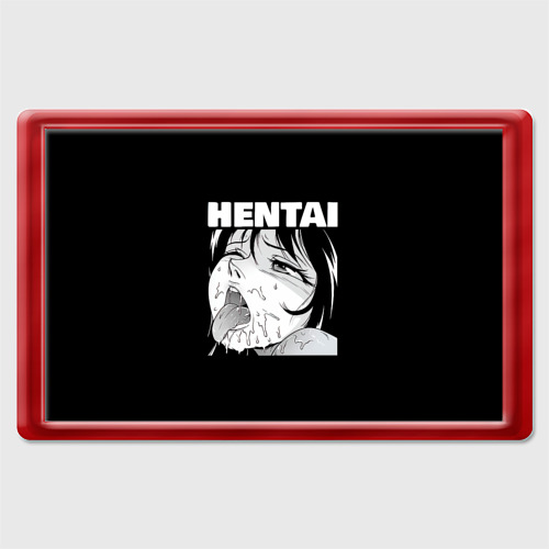 Магнит 45*70 Hentai девочка ahegao, цвет красный