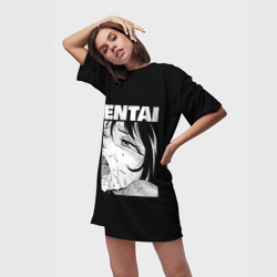 Платье-футболка 3D Hentai девочка ahegao - фото 2