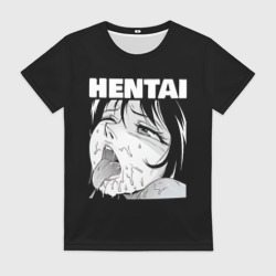 Женская футболка 3D Hentai девочка ahegao