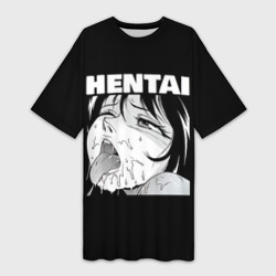 Платье-футболка 3D Hentai девочка ahegao