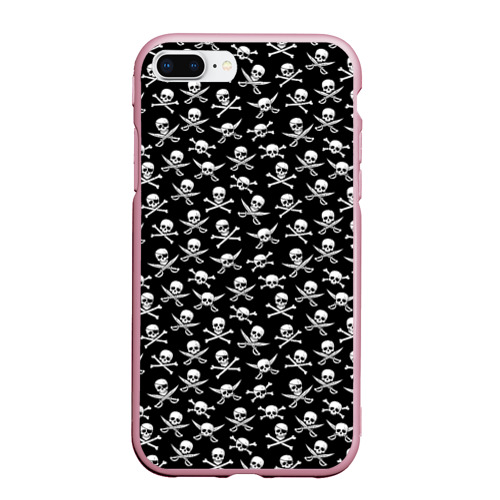 Чехол для iPhone 7Plus/8 Plus матовый Roger skull, цвет розовый