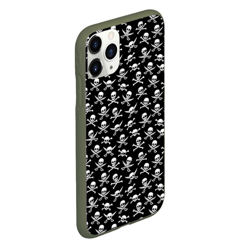 Чехол для iPhone 11 Pro матовый Roger skull, цвет темно-зеленый - фото 3