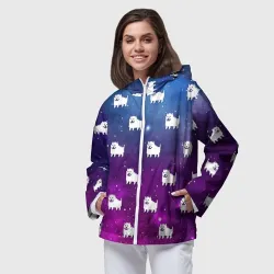 Женская ветровка 3D Undertale dogs pattern space - фото 2
