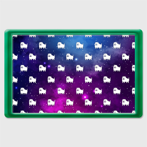 Магнит 45*70 Undertale dogs pattern space, цвет зеленый