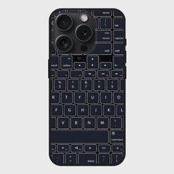 Чехол силиконовый для Apple iPhone 15 Pro Мax матовый Клавиатура компьютерная кнопки