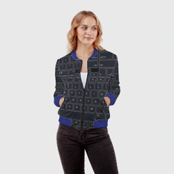 Женский бомбер 3D Клавиатура компьютерная кнопки - фото 2