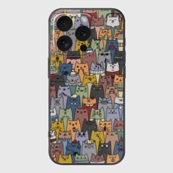 Чехол для iPhone 16 Pro силиконовый с защитой камеры The Коты паттерн