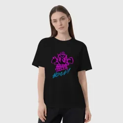 Женская футболка хлопок Oversize Аркейн 06 - фото 2