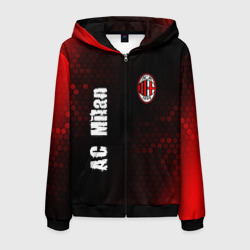 Мужская толстовка 3D на молнии AC Milan + Графика