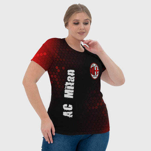 Женская футболка 3D AC Milan + Графика, цвет 3D печать - фото 6