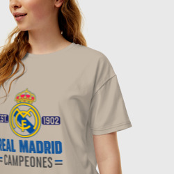 Женская футболка хлопок Oversize Real Madrid Реал Мадрид - фото 2