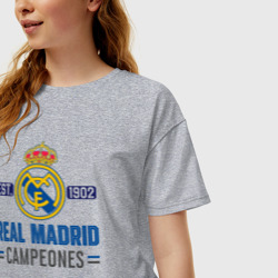 Женская футболка хлопок Oversize Real Madrid Реал Мадрид - фото 2