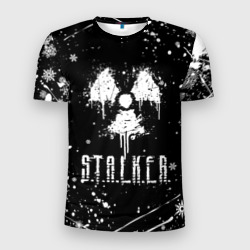 Мужская футболка 3D Slim Сталкер новогодний, ядерная зима