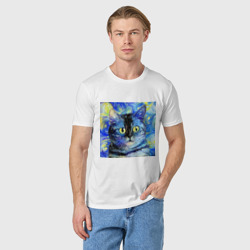 Мужская футболка хлопок Кот ван Гога. Настроение - фото 2