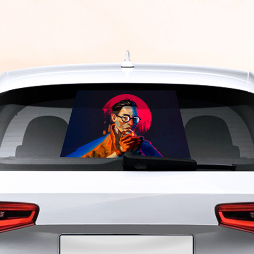 Наклейка на авто - для заднего стекла Ким Куцураги