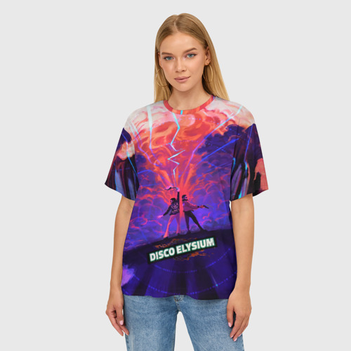 Женская футболка oversize 3D Disco art, цвет 3D печать - фото 3