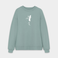 Мужской свитшот oversize без начеса хлопок Stray Черно-белый