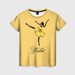 Женская футболка 3D Ballet - желтая гербера