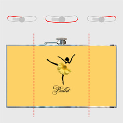 Фляга с принтом Ballet - желтая гербера для любого человека, вид спереди №5. Цвет основы: металл