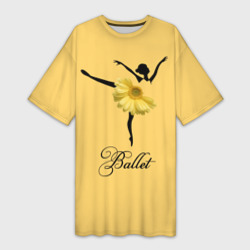Ballet - желтая гербера – Платье-футболка 3D с принтом купить