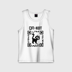 Детская майка хлопок QR кот котик