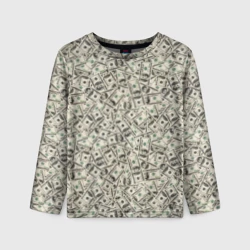 Детский лонгслив 3D Доллары Dollars