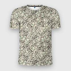 Мужская футболка 3D Slim Доллары Dollars