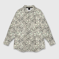 Женская рубашка oversize 3D Доллары Dollars