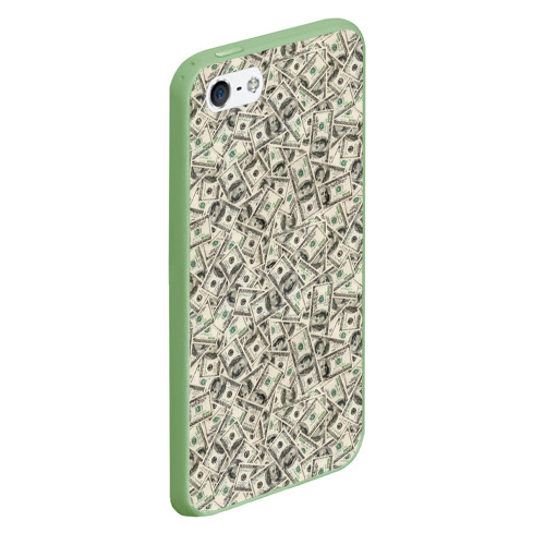 Чехол для iPhone 5/5S матовый Доллары Dollars, цвет салатовый - фото 3