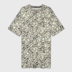 Платье-футболка 3D Доллары Dollars