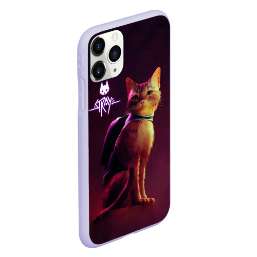 Чехол для iPhone 11 Pro матовый Stray блуждающий кот, цвет светло-сиреневый - фото 3
