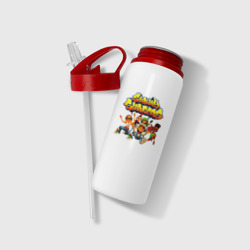 Бутылка для воды с трубочкой Subway Surfers персонажи - фото 2