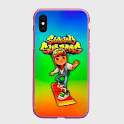 Чехол для iPhone XS Max матовый Subway Surfers Метро серферов