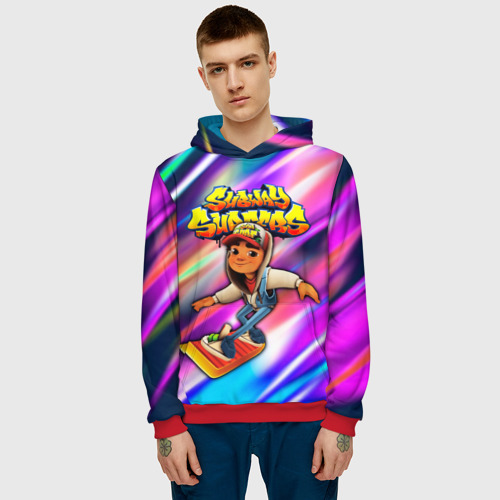 Мужская толстовка 3D Subway Surfers, цвет красный - фото 3