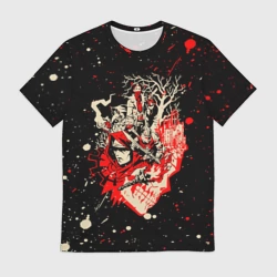 Мужская футболка 3D Darsket dungeon hero Dark forest на спине