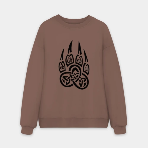 Мужской свитшот oversize без начеса хлопок Велес руна чёрная