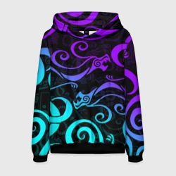 Мужская толстовка 3D Неоновое тату Дракена узор