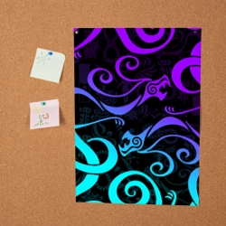 Постер Неоновое тату Дракена узор - фото 2